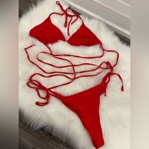 Garage | Cherry Red String Bikini Set (S, XS)